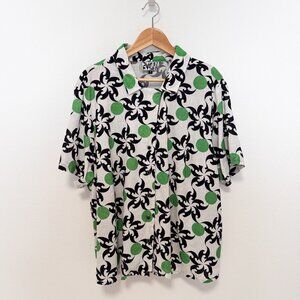 Dusen Dusen Cotton & Linen Short Sleeve Button Front Shirt Size 1X